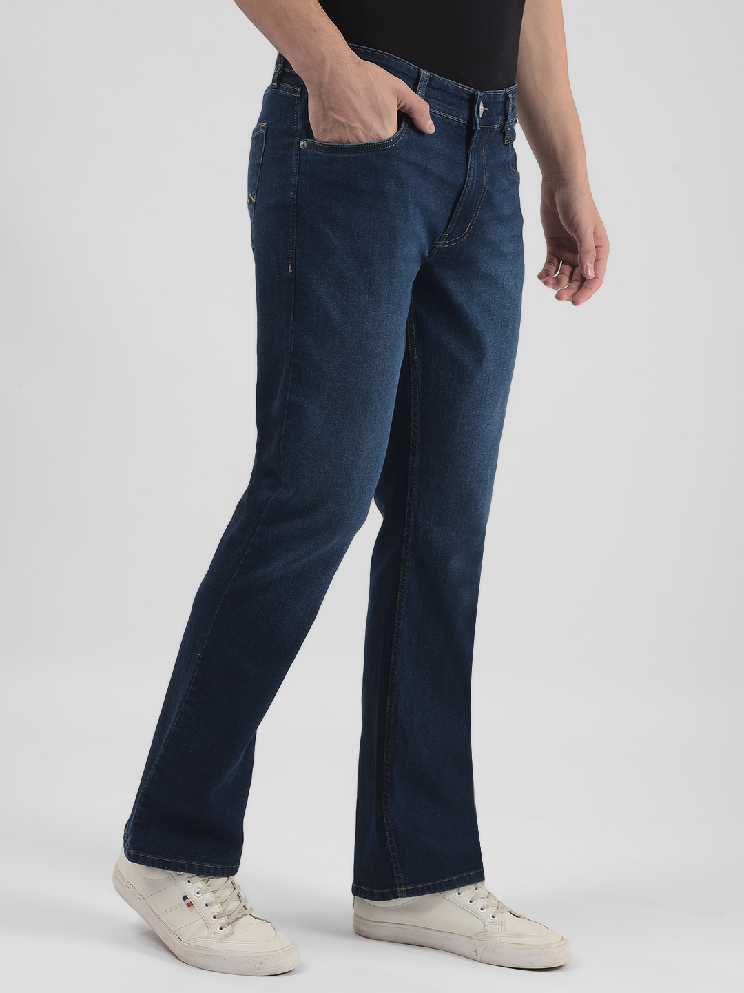 Numero Uno Men Solid Dark Blue Jeans